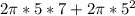 2\pi *5*7+2\pi *5^2