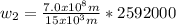 w_{2}=\frac{7.0x10^8m}{15x10^3m}*2592000