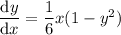 \dfrac{\mathrm dy}{\mathrm dx}=\dfrac16x(1-y^2)