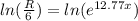 ln(\frac{R}{6})=ln(e^{12.77x})