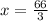 x =  \frac{66}{3}