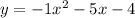 y=-1x^2-5x-4