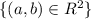 \{ (a,b) \in R^2 \}