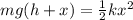 mg(h + x) = \frac{1}{2}kx^2