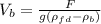 V_b=\frac{F}{g(\rho_{fd}-\rho_b)}