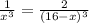 \frac{1}{x^3} = \frac{2}{(16-x)^3}