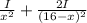 \frac{I}{x^2}+\frac{2I}{(16-x)^2}