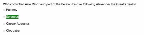 Who controlled asia minor and part of the persian empire following alexander the great's death?  a p