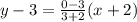 y-3=\frac{0-3}{3+2}(x+2)
