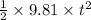 \frac{1}{2} \times9.81 \times t^{2}