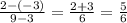 \frac{2-(-3)}{9-3}=\frac{2+3}{6} =\frac{5}{6}