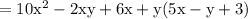 \rm = 10x^2-2xy+6x+y(5x-y+3)