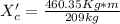 X_c' = \frac{460.35Kg*m}{209kg}