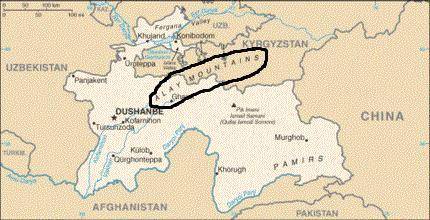 What geographic features keep kyrgyzstan and tajikistan isolated from other countries