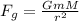 F_{g}=\frac{GmM}{r^2}