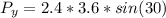 P_y = 2.4*3.6*sin(30)