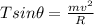 T sin\theta = \frac{mv^2}{R}