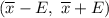 (\overline{x}-E,\ \overline{x}+E)