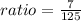 ratio=\frac{7}{125}