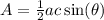 A =  \frac{1}{2} ac \sin(\theta)