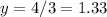 y=4/3=1.33