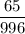 \dfrac{65}{996}