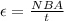 \epsilon = \frac{NBA}{t}