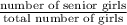 \frac{\text{number of senior girls}}{\text{total number of girls}}