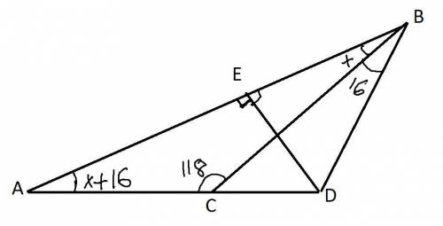 The perpendicular bisector of side  ab of ∆abc intersects the extension of side  ac  at d. find the