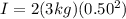 I = 2(3 kg)(0.50^2)