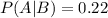 P(A|B)=0.22