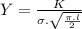 Y=\frac{K}{\sigma.\sqrt{\frac{\pi.l}{2} } }