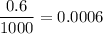 \dfrac{0.6}{1000}=0.0006