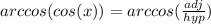 arccos(cos(x)) = arccos( \frac{adj}{hyp})