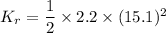 K_r=\dfrac{1}{2}\times 2.2\times (15.1)^2