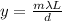 y = \frac{m\lambda L}{d}