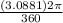 \frac{(3.0881)2\pi }{360}