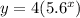 y=4(5.6^x)