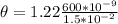 \theta = 1.22\frac{600*10^{-9}}{1.5*10^{-2}}