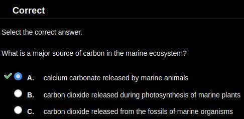What is a major source of carbon in the marine ecosystem?