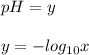 pH=y\\\\y=-log_{10}x