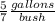 \frac{5}{7}\frac{gallons}{bush}