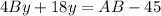 4By+18y=AB-45