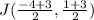 J(\frac{-4+3}{2},\frac{1+3}{2})