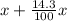 x+\frac{14.3}{100}x