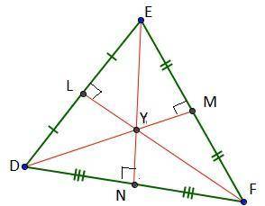 Point y is the circumcenter of δdef. point y is the circumcenter of triangle d e f. lines are drawn