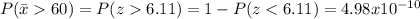 P(\bar x60)=P(z6.11)=1-P(z