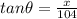 tan\theta = \frac{x}{104}