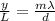 \frac{y}{L}=\frac{m\lambda}{d}