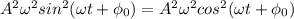 A^2\omega^2 sin^2(\omega t + \phi_0) = A^2\omega^2 cos^2(\omega t + \phi_0)